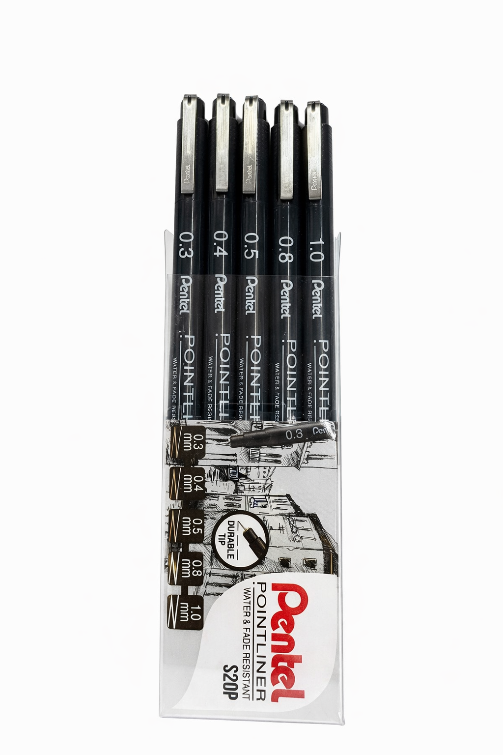 PENTEL, Pointliner - Black | Set2 of 5.