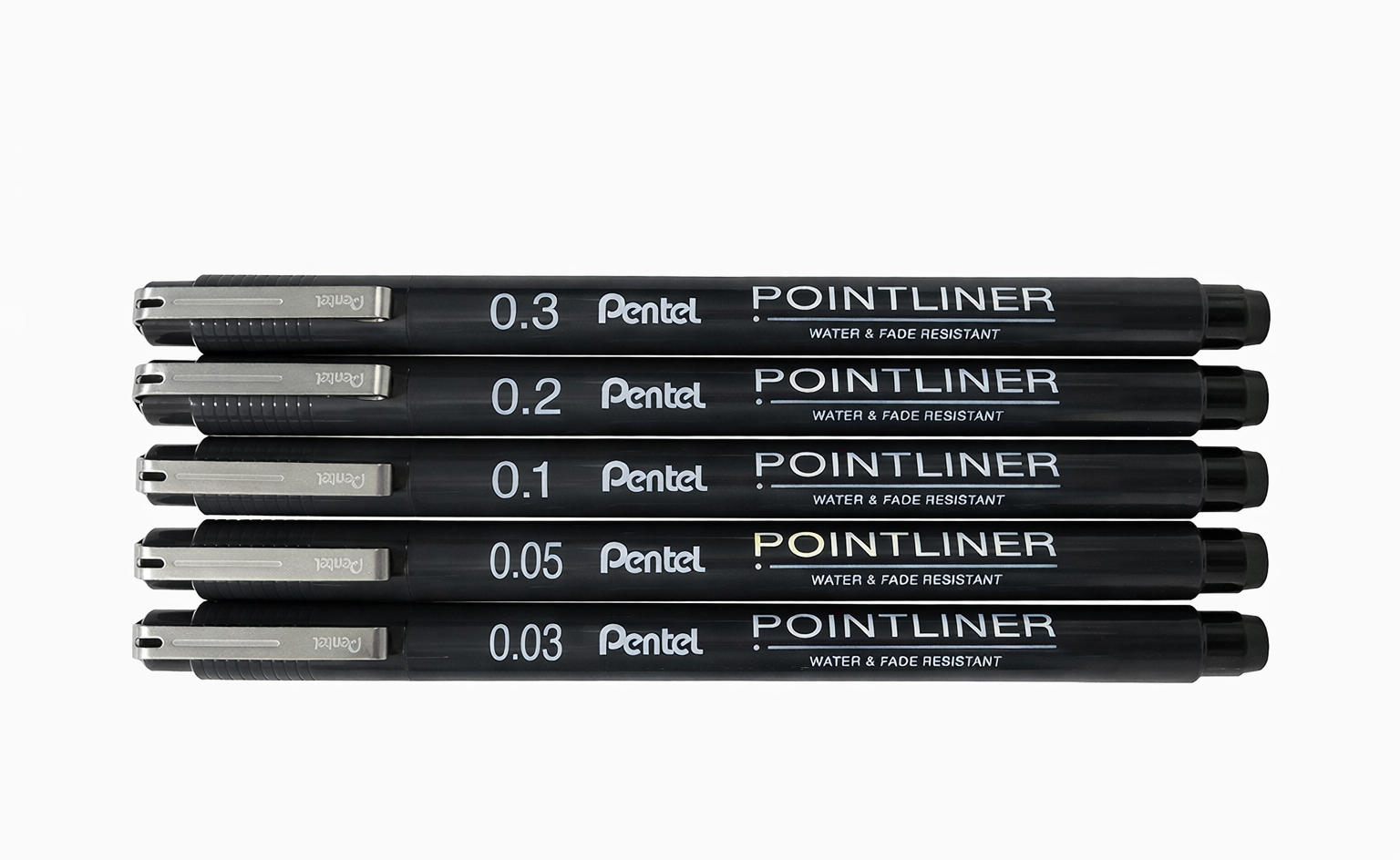 PENTEL, Pointliner - Black | Set1 of 5.