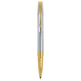 PARKER, Rollerball Pen - ASTER | Shiny Chrome | Gold Trim.