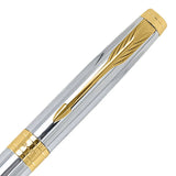 PARKER, Rollerball Pen - ASTER | Shiny Chrome | Gold Trim.