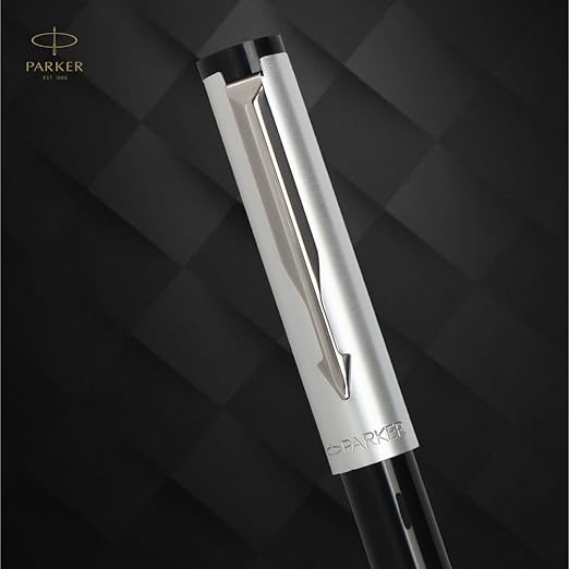 PARKER, Fountain Pen - BETA Premium | Silver Finish Cap | Chrome Trim | Fine.