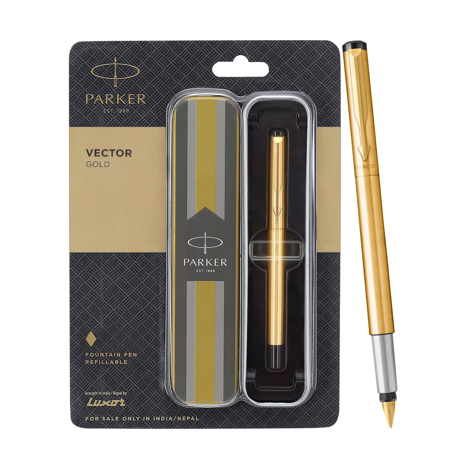 PARKER, Fountain Pen - VECTOR Gold | Gold Trim | Fine.