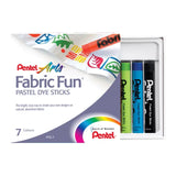 PENTEL, Fabric Fun Pastel Dye Sticks - Arts | 7 Colours.