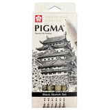 SAKURA, Pigment Fineliner | PIGMA | Black Sketch | Set of 6.