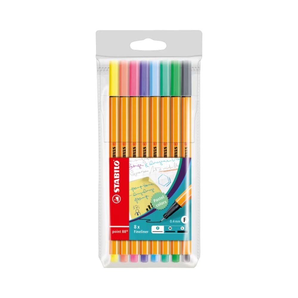 STABILO, Fineliner Pen POINT 88 Pastel mm Set of