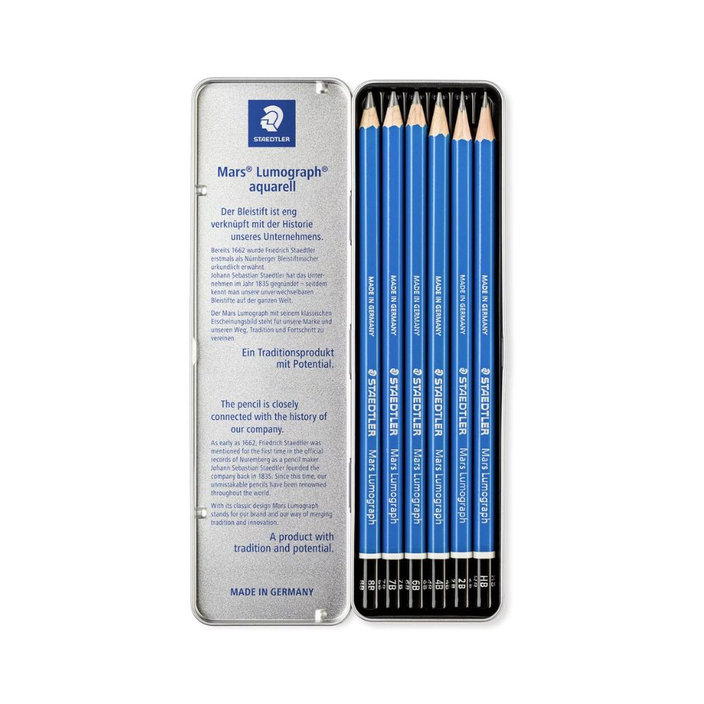 Coffret Dessin Staedtler Mars Lumograph - Crayons Fusain, Estompe, Gomme Mie De Pain, Taille-crayon