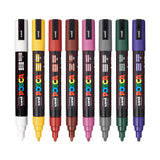 UNI, Paint Marker - POSCA | DARK | Set of 8 | 1.8 ~ 2.5 mm.