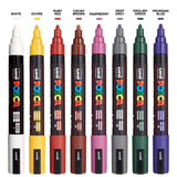 UNI, Paint Marker - POSCA | DARK | Set of 8 | 1.8 ~ 2.5 mm.