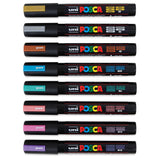 UNI, Paint Marker - POSCA | METALIC | Set of 8 | 1.8 ~ 2.5 mm.