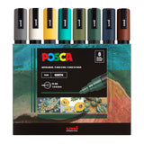 UNI, Paint Marker - POSCA | EARTH | Set of 8 | 1.8 ~ 2.5 mm.