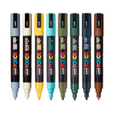 UNI, Paint Marker - POSCA | EARTH | Set of 8 | 1.8 ~ 2.5 mm.