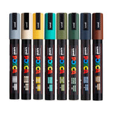 UNI, Paint Marker - POSCA | EARTH | Set of 8 | 1.8 ~ 2.5 mm.
