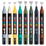 UNI, Paint Marker - POSCA | EARTH | Set of 8 | 1.8 ~ 2.5 mm.