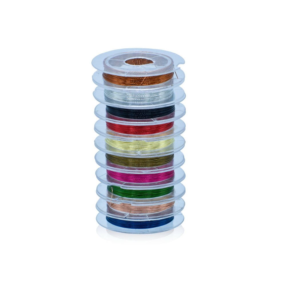 JAGS, Beading Wire Roll -  Craft | Mix Colour | 10 pcs | 9 m.