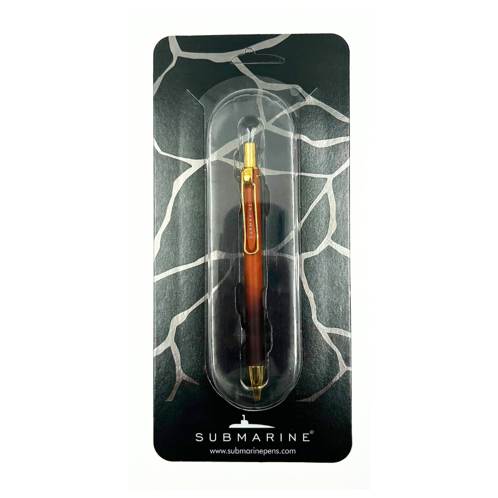 SUBMARINE, Ball Pen - Citrino | Coffee | Gold Trim.