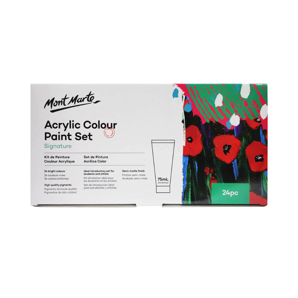 MONT MARTE, Acrylic Colour Paint Set - Signature | 24pc | 75ml.