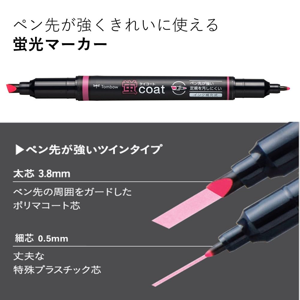 TOMBOW, Highlighter Pen - MONO EDGE | TWIN TIP | Set of 10.
