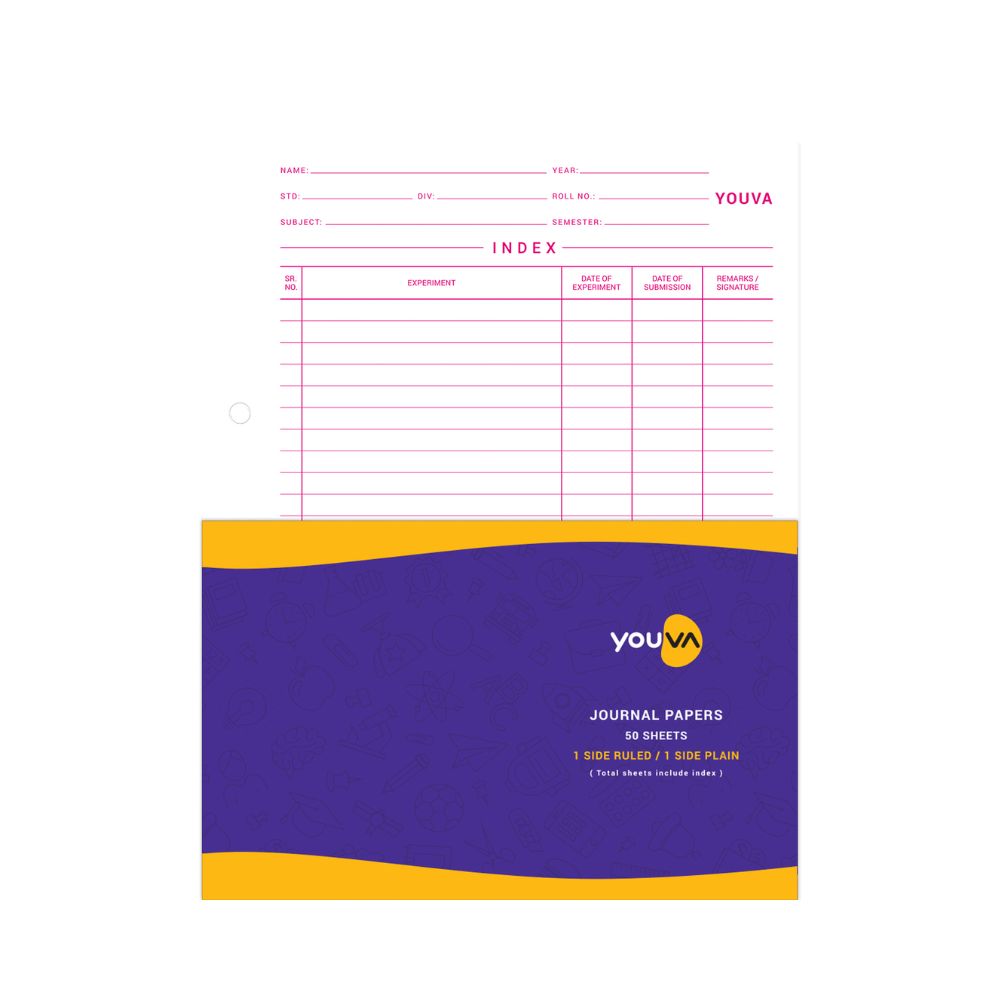 Youva Notes YOUVA, Journal Papers - One Side Ruled | A4 | 50 Sheets. – OXFORD ...