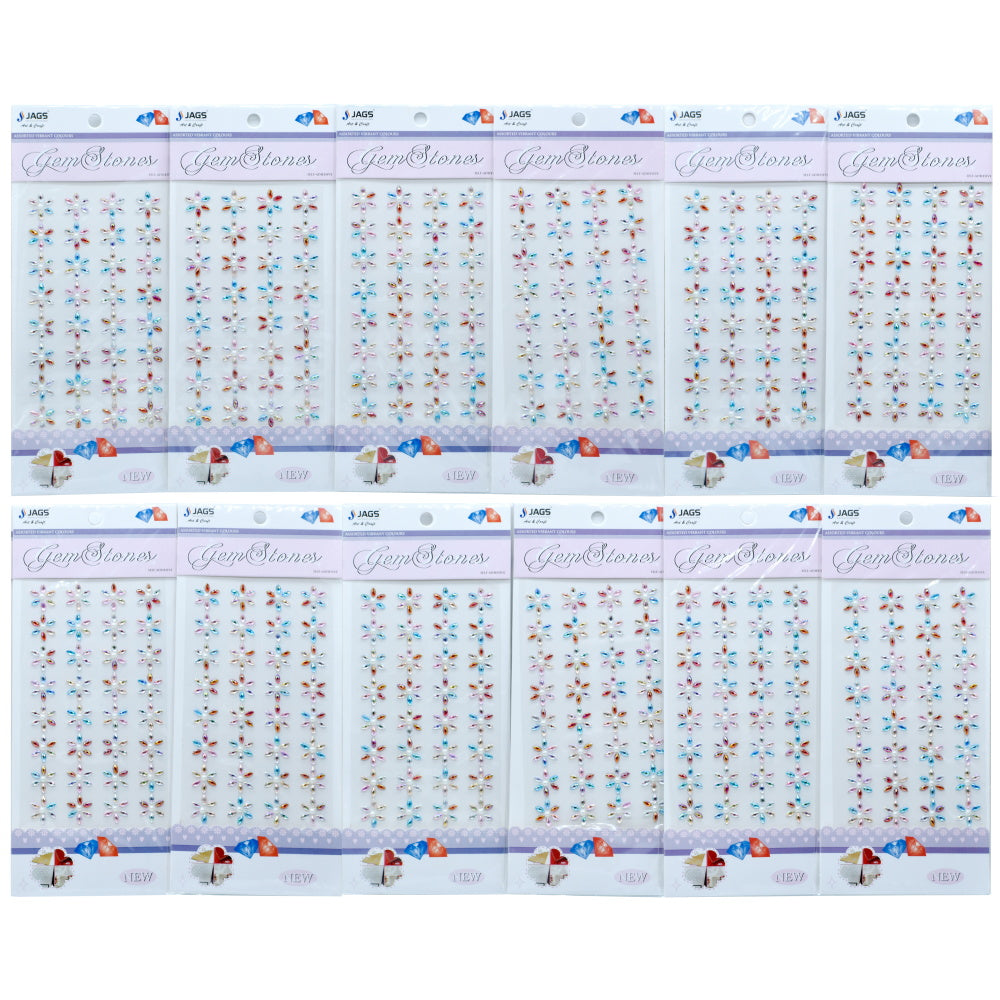 JAGS, Gem Stone Stickers - Flower | Multicolour.
