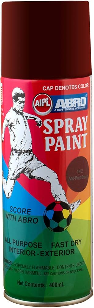 ABRO, Spray paint - 142 ANTI RUST BROWN | 400ml.