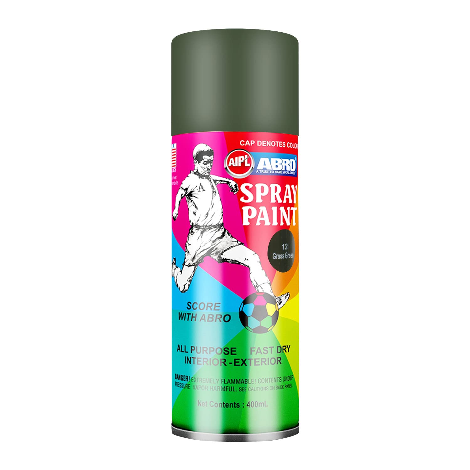 ABRO, Spray paint - 12 GRASS GREEN | 400ml.
