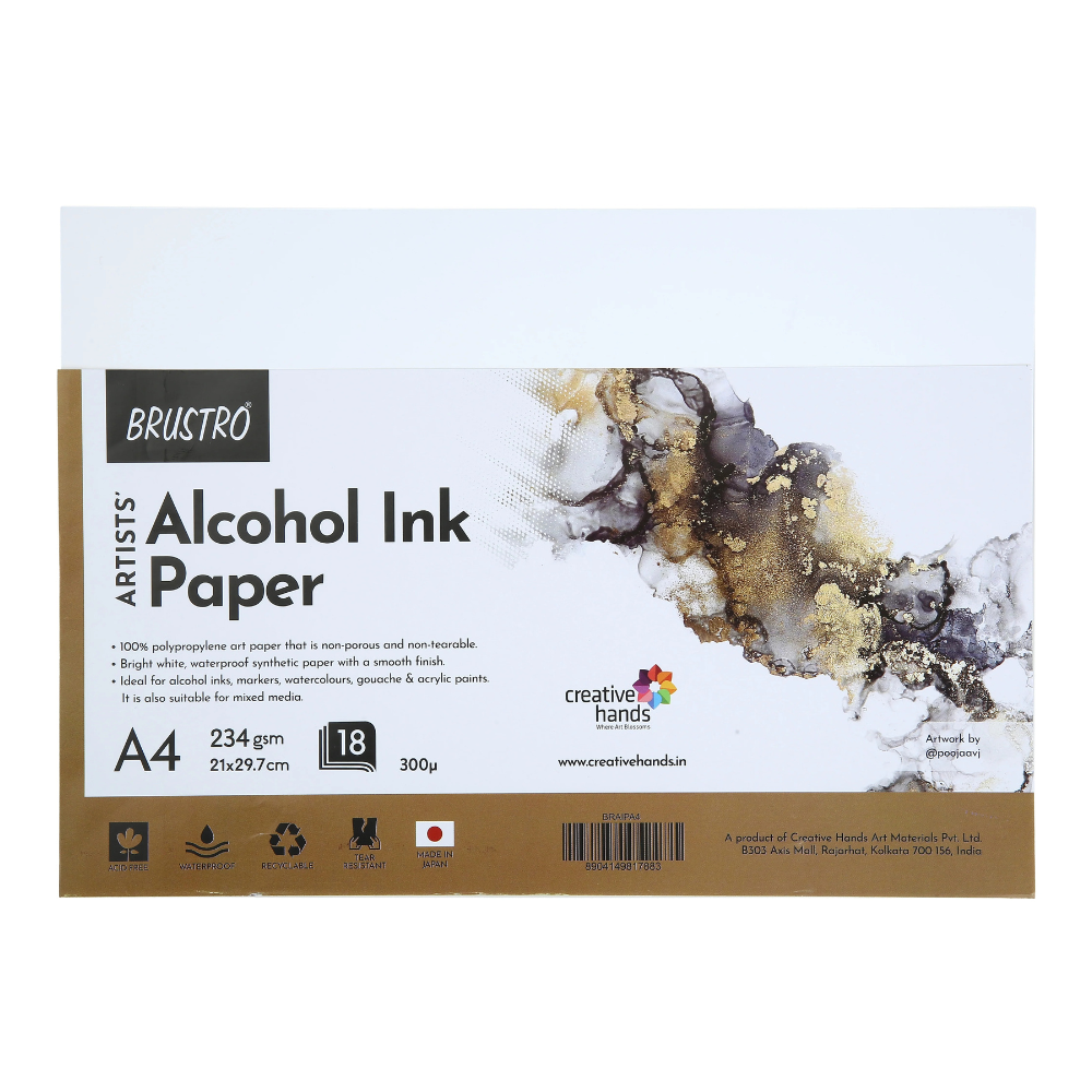 BRUSTRO, Alcohol Ink Paper - Artist A4 | 18 Sheets | 234 gsm.