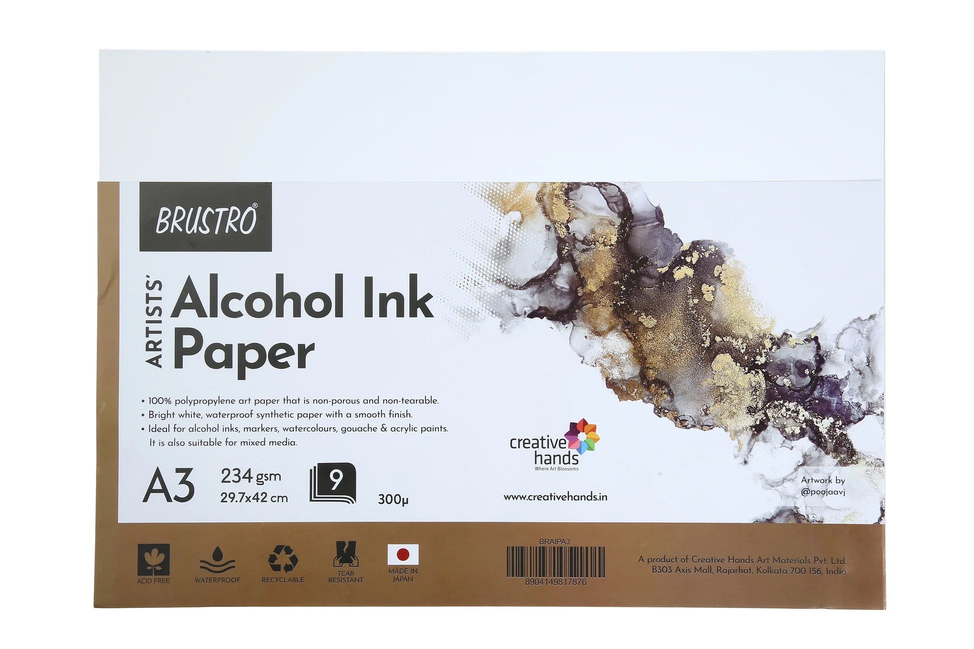 Alcohol Ink Paper - Artist A3 | 9 Sheets | 234 gsm.