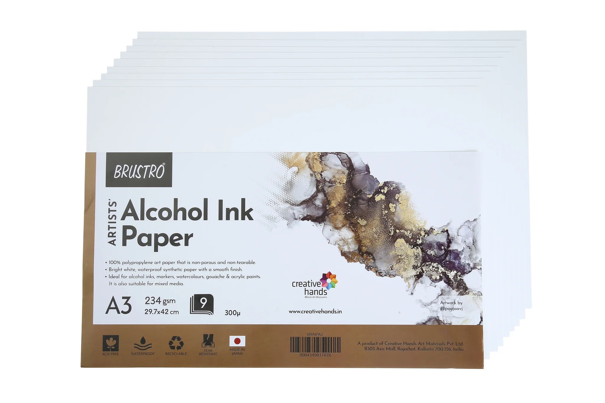 Alcohol Ink Paper - Artist A3 | 9 Sheets | 234 gsm.