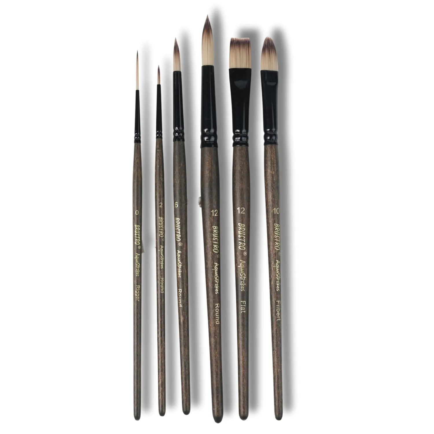 BRUSTRO, Aqua Strokes Brushes - Artists | Pack Of 6.