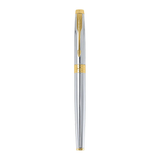 PARKER, Rollerball Pen - ASTER | Shiny Chrome | Gold Trim.