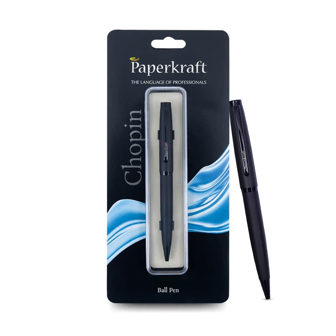 PAPERKRAFT, Ballpoint Pen - Chopin Lissome | Matte Grey | Black Trim.