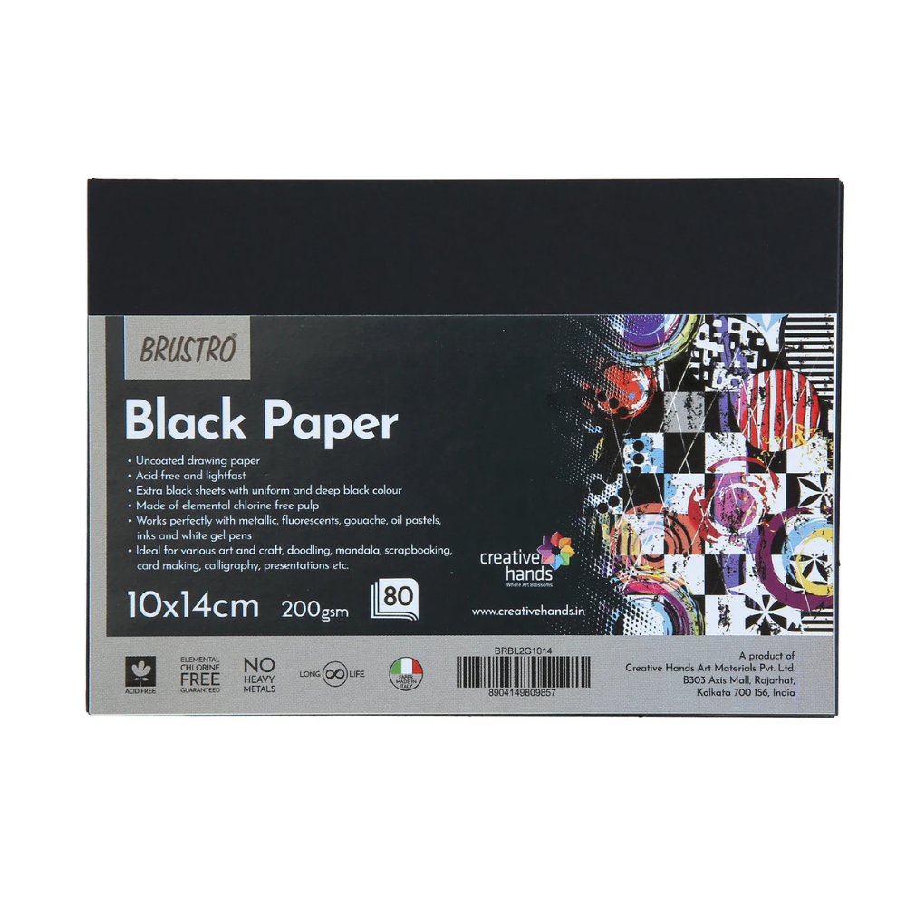 BRUSTRO, Black Paper - Artist A4 | 30 Sheets | 200 gsm.