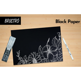 BRUSTRO, Black Paper - Artist A4 | 30 Sheets | 200 gsm.