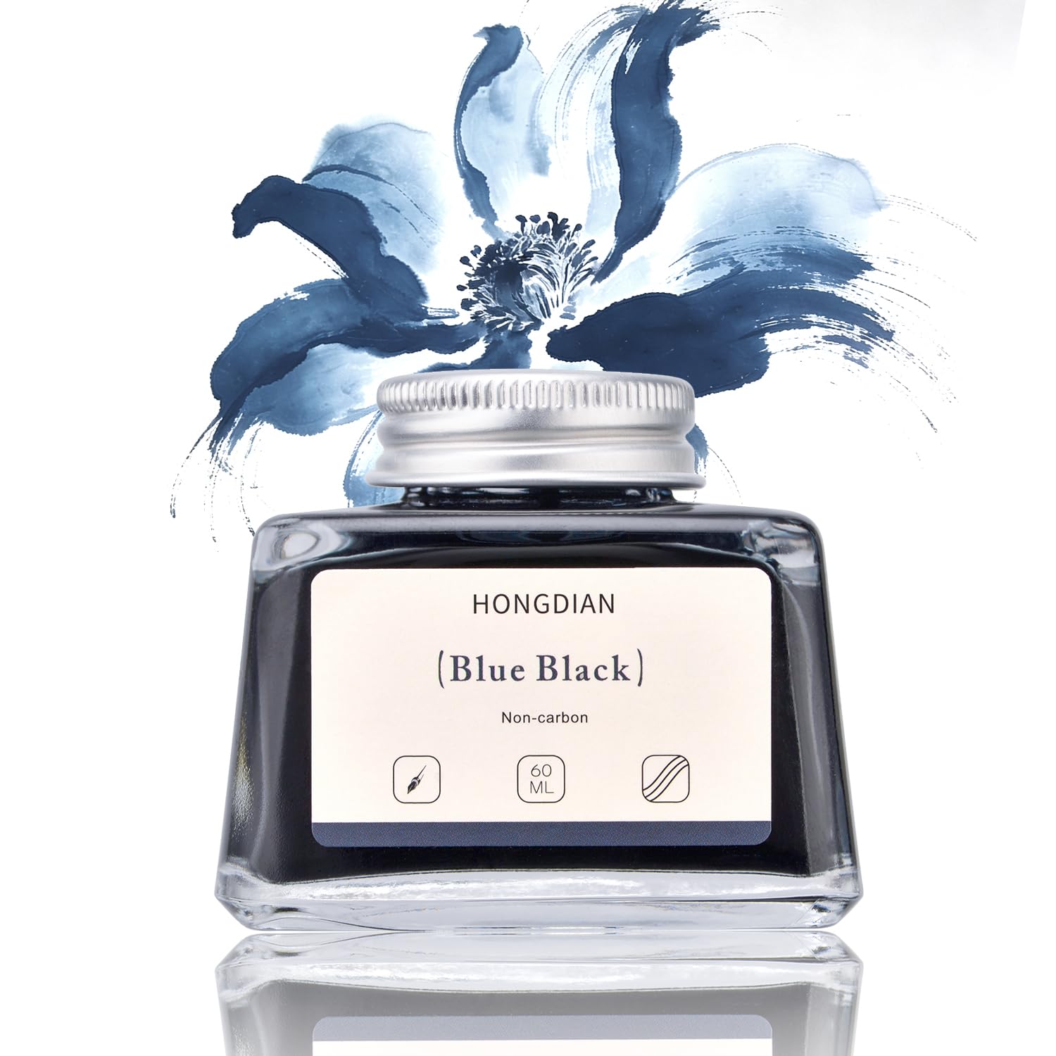 HONGDIAN, Ink Bottle - Non Carbon | BLUE BLACK | 60 mL.
