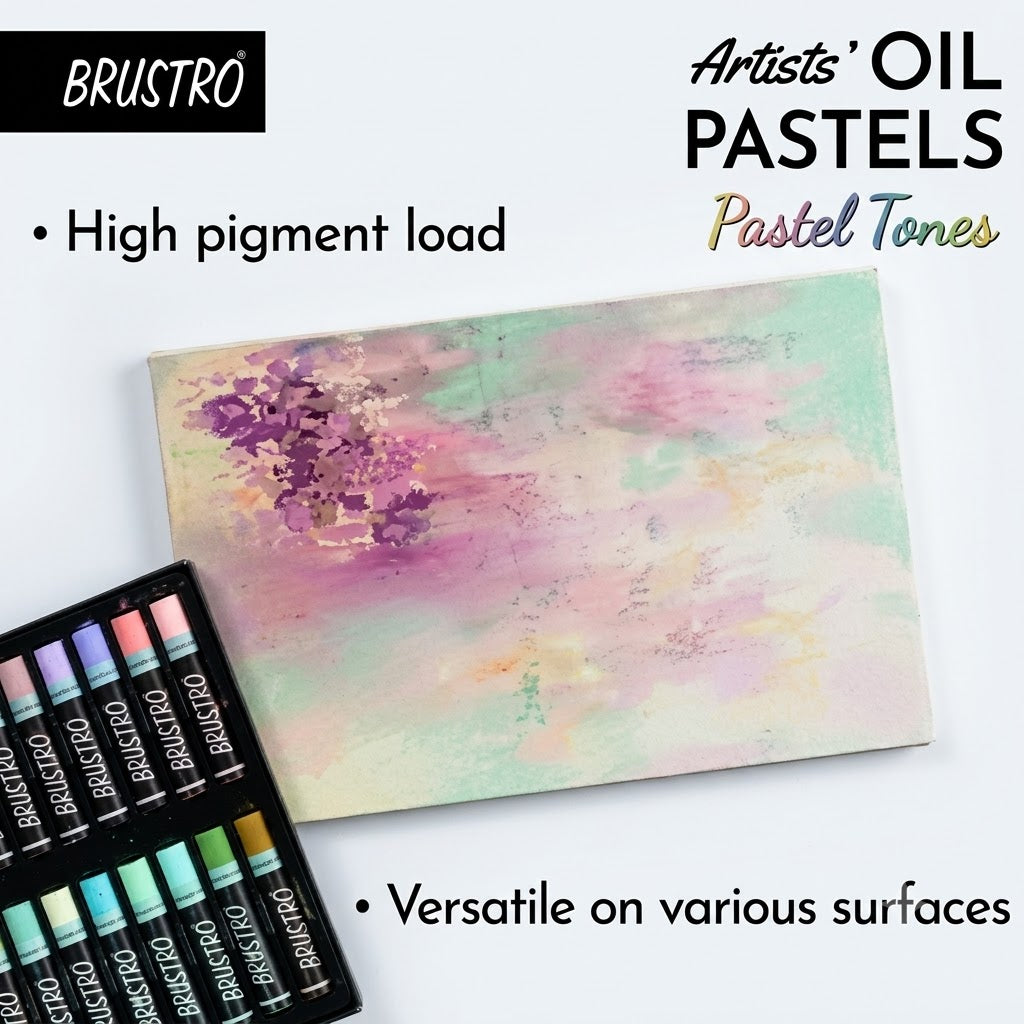 BRUSTRO, Artists Oil Pastels | Pastel  | Set of 24.