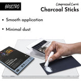 BRUSTRO, Charcoal Stick - Compressed | 5 Black-1 White.