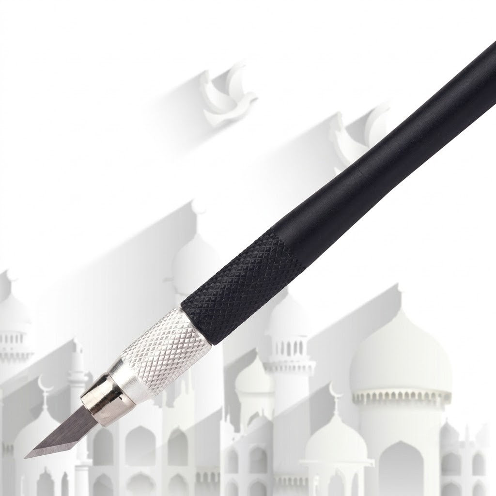 BRUSTRO, Cutter - Crafter`s pen Knife | 8 Blade Refills.