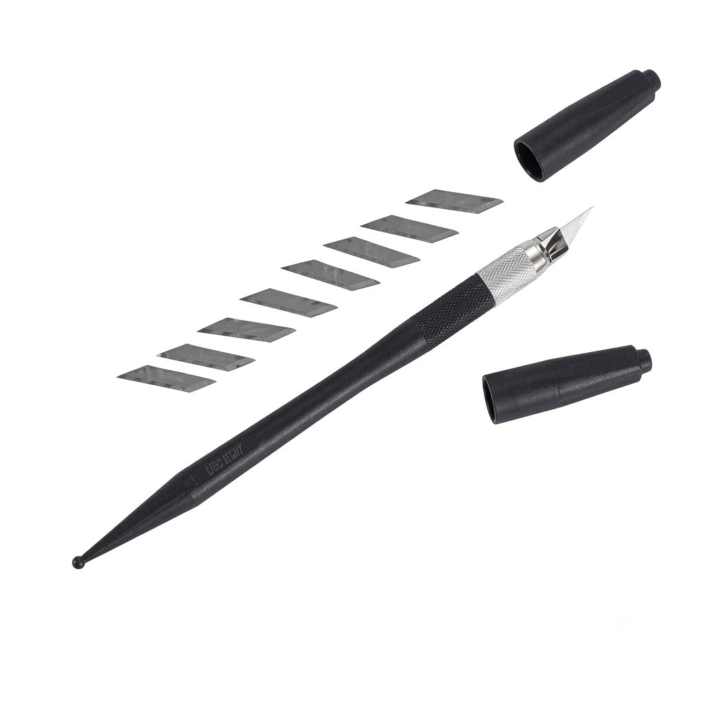BRUSTRO, Cutter - Crafter`s pen Knife | 8 Blade Refills.