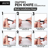 BRUSTRO, Cutter - Crafter`s pen Knife | 8 Blade Refills.