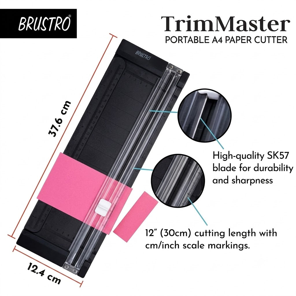 BRUSTRO, Paper Cutter - Trim Master | Portable | A4.