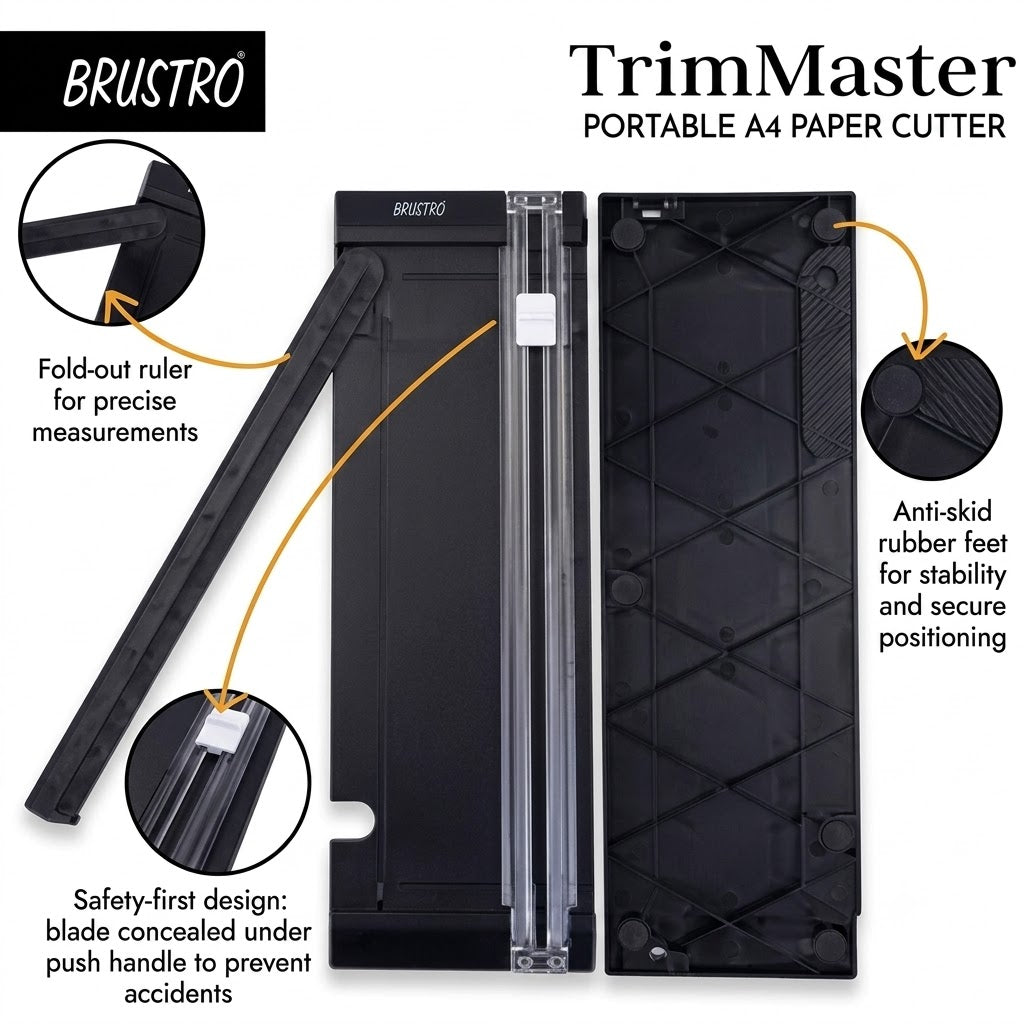 BRUSTRO, Paper Cutter - Trim Master | Portable | A4.