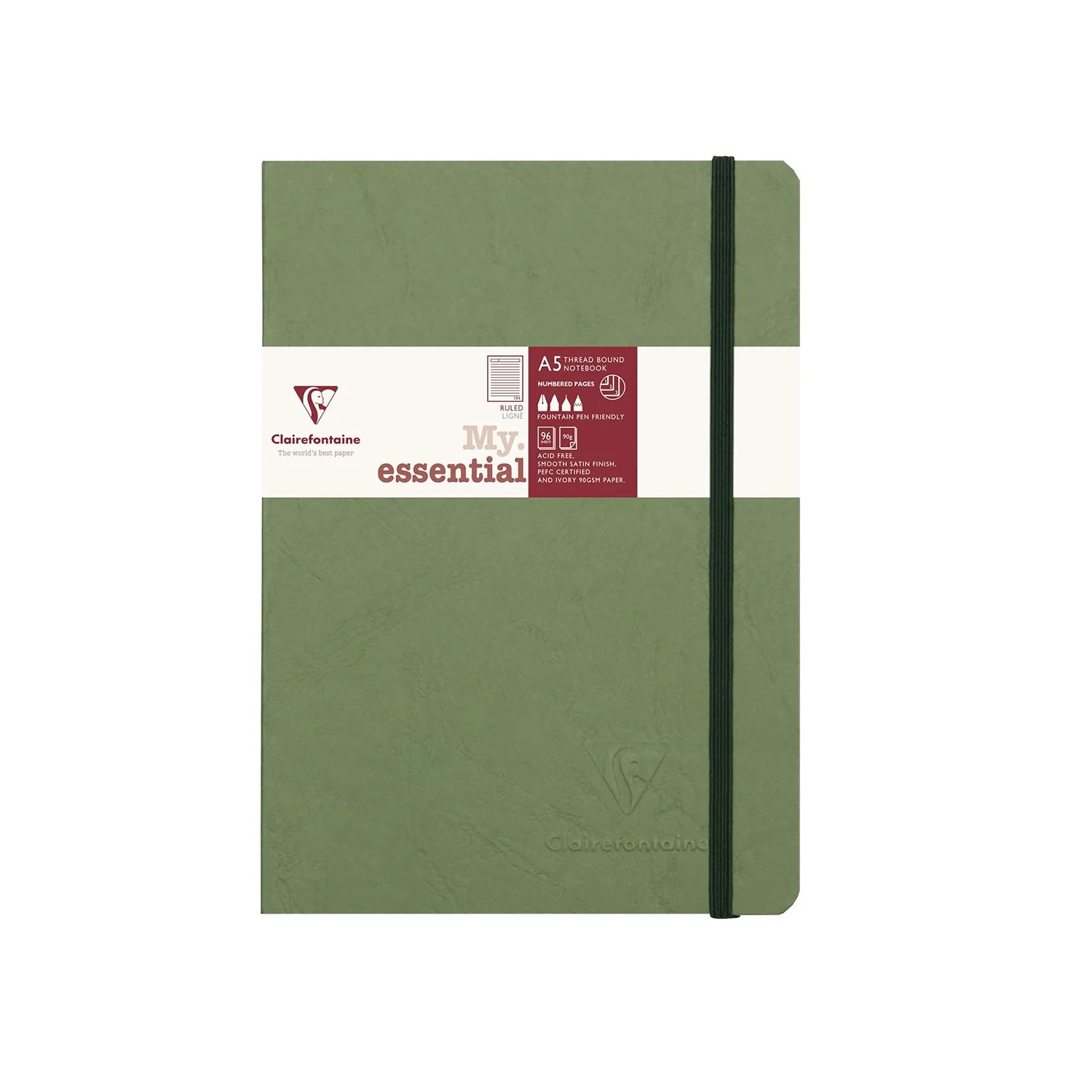 CLAIREFONTAINE, Notebook - My essential | Ruled | A5 | 192 Pg | 90 gsm.