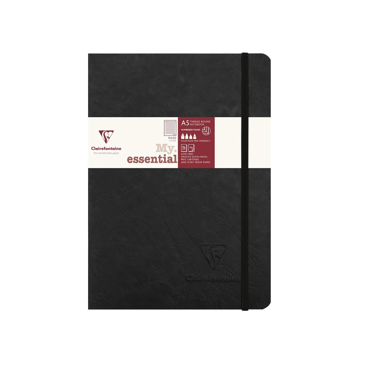 CLAIREFONTAINE, Notebook - My essential | Ruled | A5 | 192 Pg | 90 gsm.