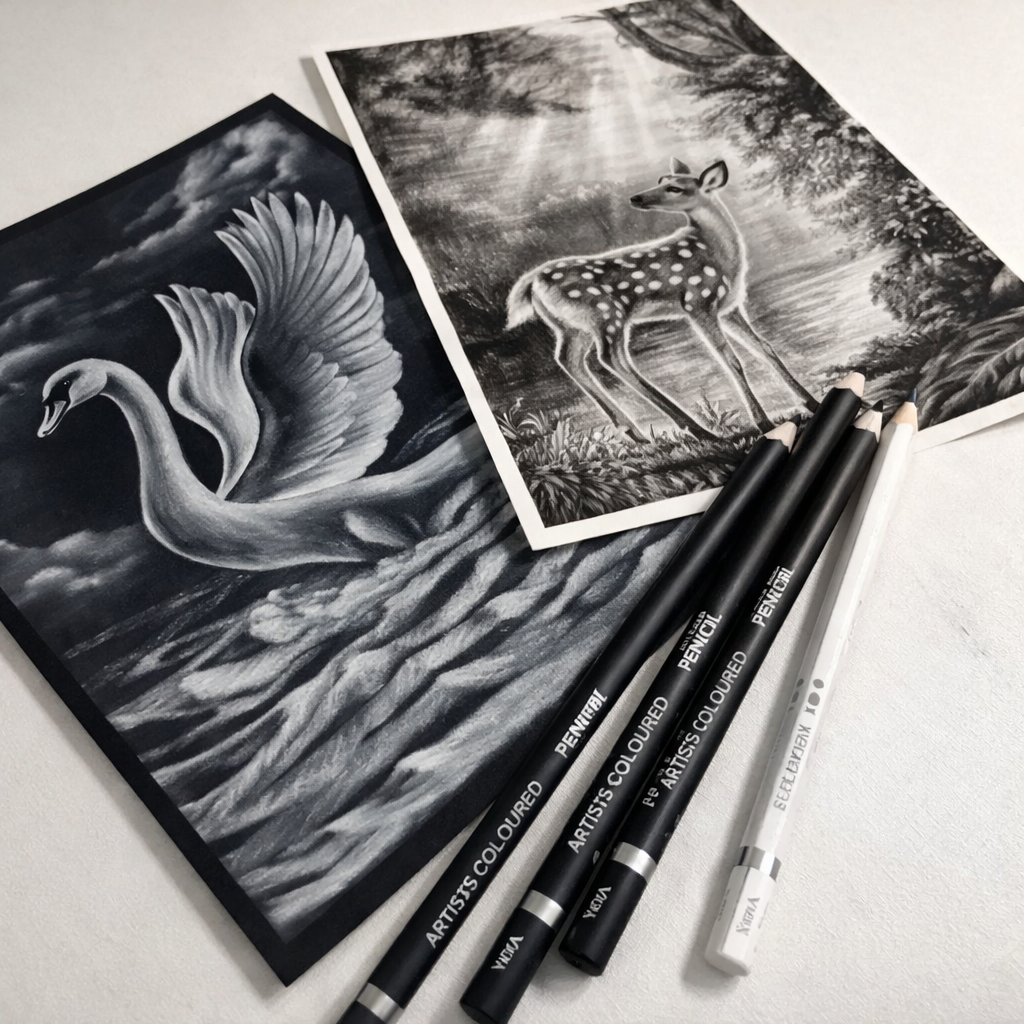 BRUSTRO, Charcoal Pencils - Artists | Set Of 4 .