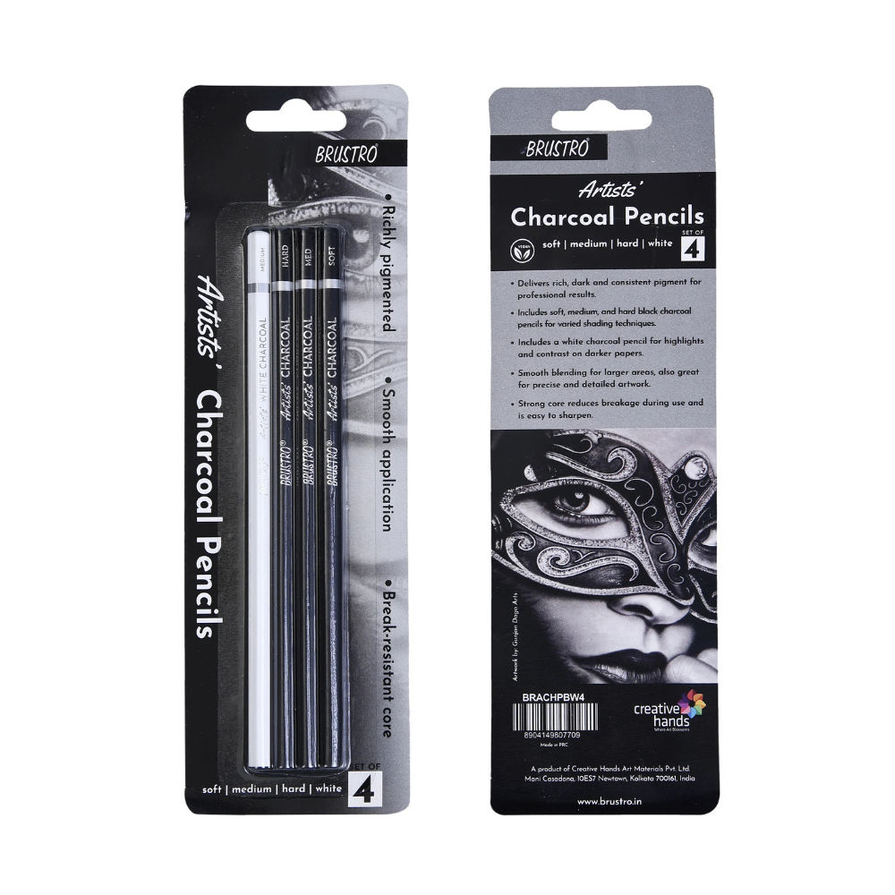 BRUSTRO, Charcoal Pencils - Artists | Set Of 4 .