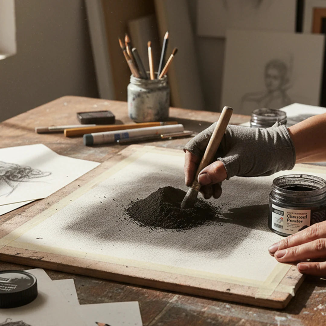 BRUSTRO, Charcoal Powder - Artists | Compressed | 100 ml.