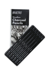 BRUSTRO, Charcoal Pencils - Woodless | Set Of 6.