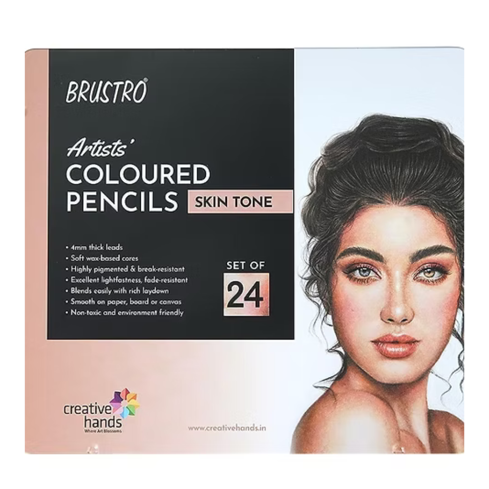 BRUSTRO, Coloured Pencils - Artists | Skin Tone | Set Of 24.
