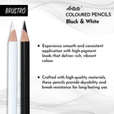 BRUSTRO, Coloured Pencils, Black & White - Artists | Set Of 6.
