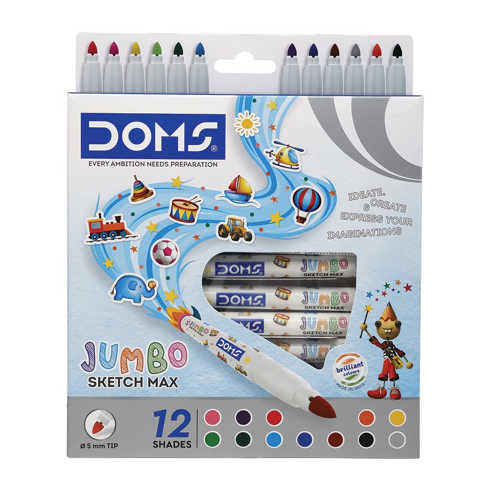 DOMS, Sketch Pen - JUMBO SKETCH MAX | Set of 12.